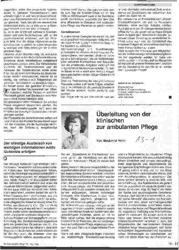 Vorschauseite 1: Überleitung von der klinischen zur ambulanten Pflege
