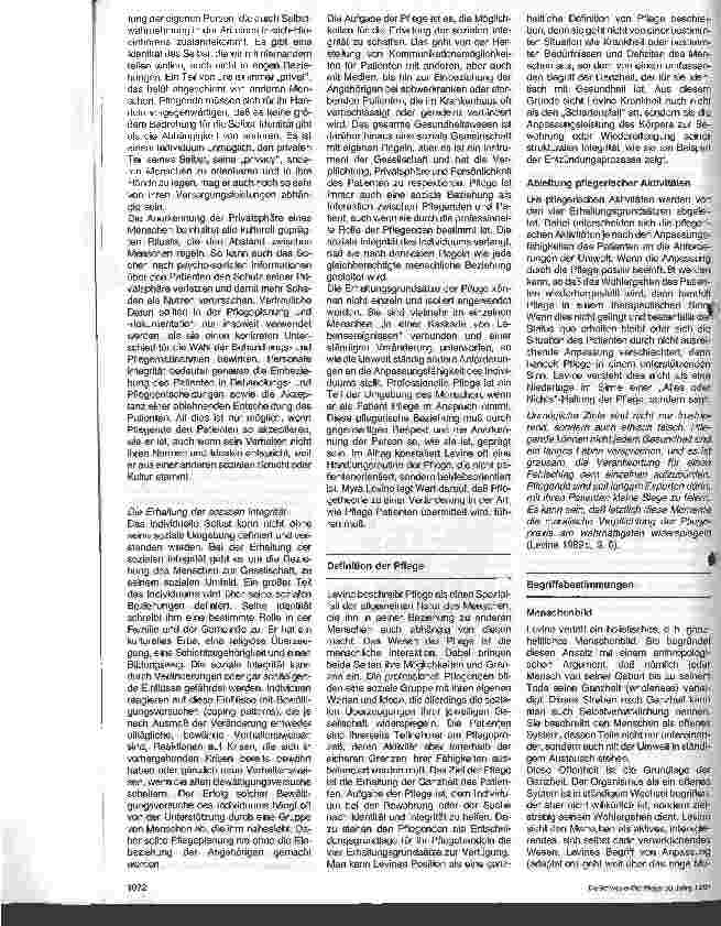 Vorschauseite 3: Pflegemodelle in der Praxis - 10. Folge: Myra E.Levine Das Erhaltungsmodell der Pflege