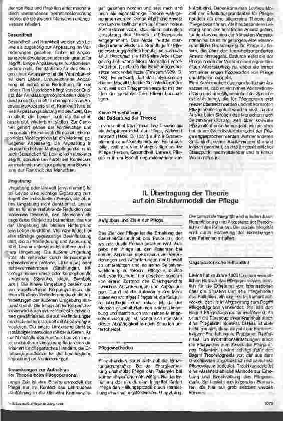 Vorschauseite 4: Pflegemodelle in der Praxis - 10. Folge: Myra E.Levine Das Erhaltungsmodell der Pflege