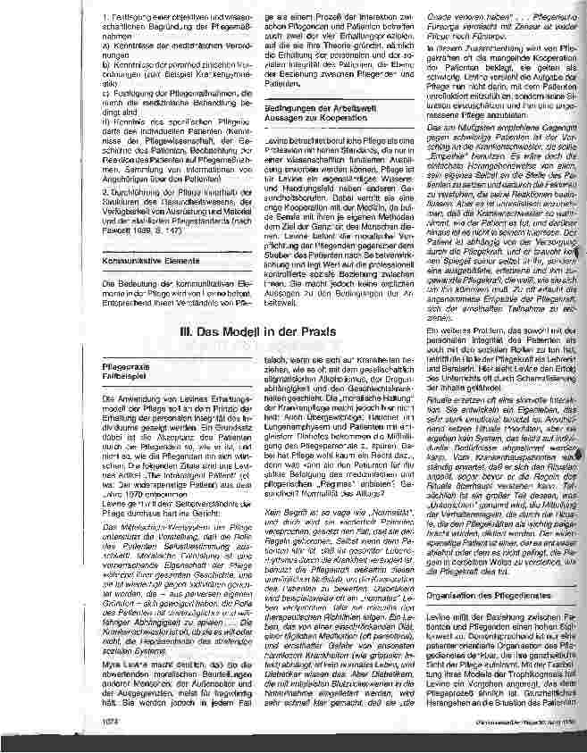 Vorschauseite 5: Pflegemodelle in der Praxis - 10. Folge: Myra E.Levine Das Erhaltungsmodell der Pflege
