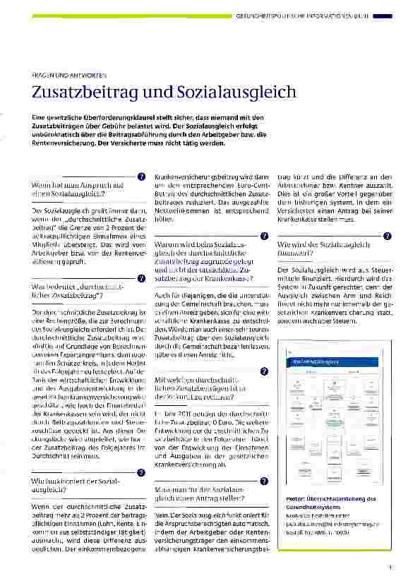 Vorschauseite 1: Zusatzbeitrag und Sozialausgleich
