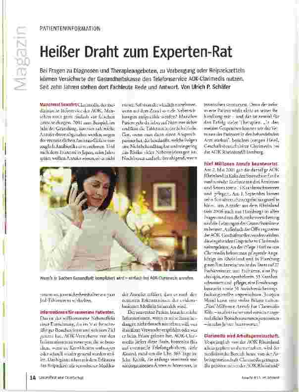 Vorschauseite 1: Heißer Draht zum Experten-Rat