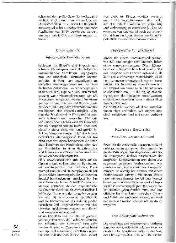 Vorschauseite 3: ANÄSTHESIOLOGISCHES MANAGEMENT ZUR ENDOSKOPIE DER ATEMWEGE BEI KINDERN