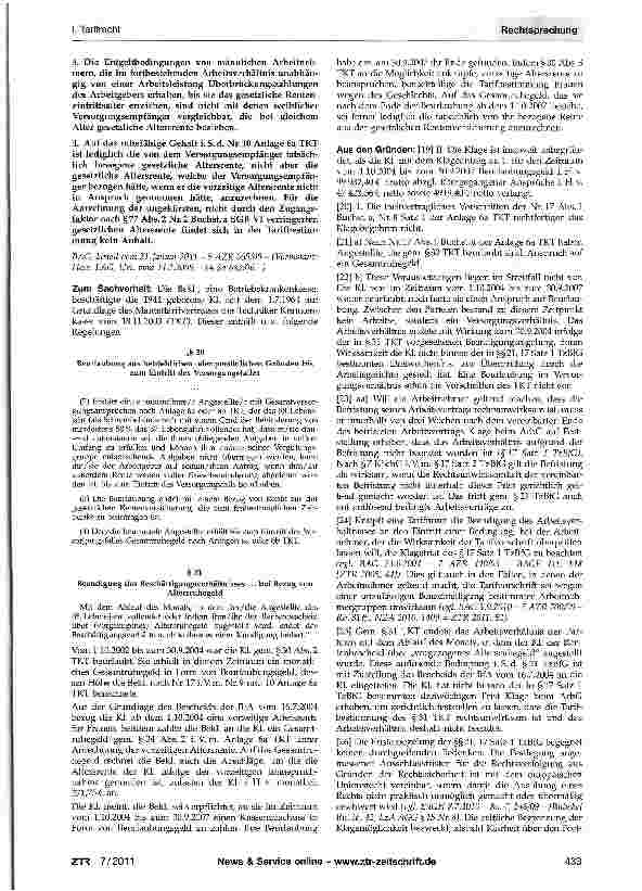 Vorschauseite 2: Bezahlte Altersbeurlaubung; vorzeitige Altersrente