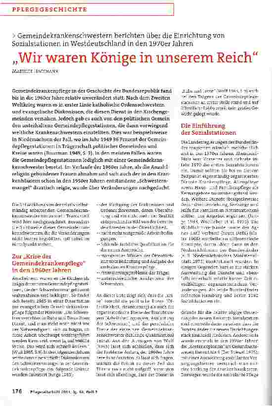 Vorschauseite 1: Gemeindekrankenschwestern berichten über die Einrichtung von Sozialstationen in Westdeutschland in den 1970er Jahren„Wir waren Könige in unserem Reich