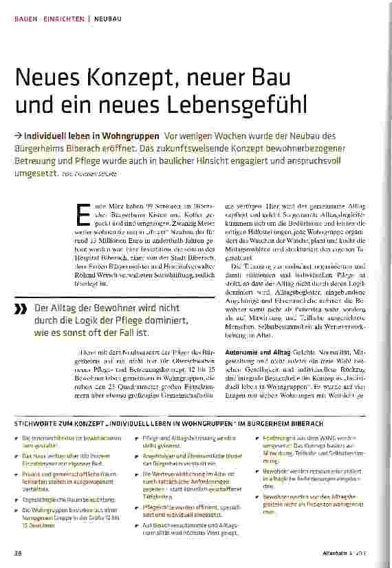 Vorschauseite 1: Neues Konzept, neuer Bau und ein neues Lebensgefühl