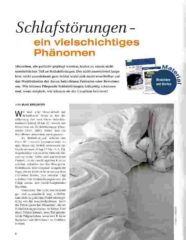 Vorschauseite 1: Schlafstörungen - ein vielschichtiges Phänomen