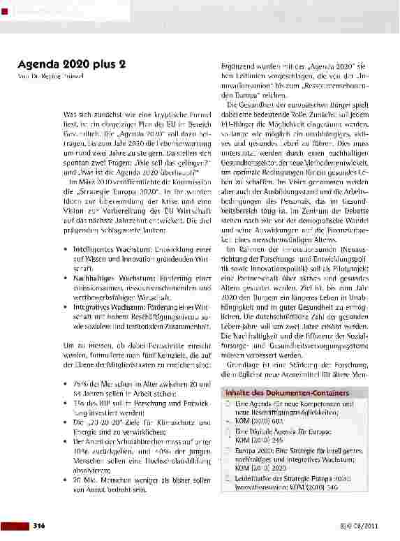 Vorschauseite 1: Agenda 2020 plus 2