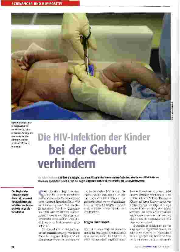 Vorschauseite 1: Die HIV-Infektion der Kinder bei der Geburt verhindern