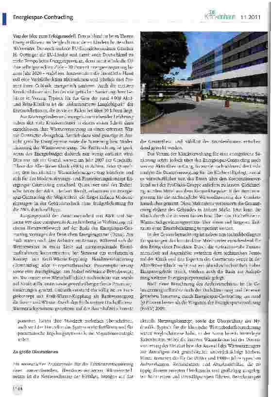 Vorschauseite 2: Mit Energiespar-Contracting vom „grauen zum „grünen Krankenhaus