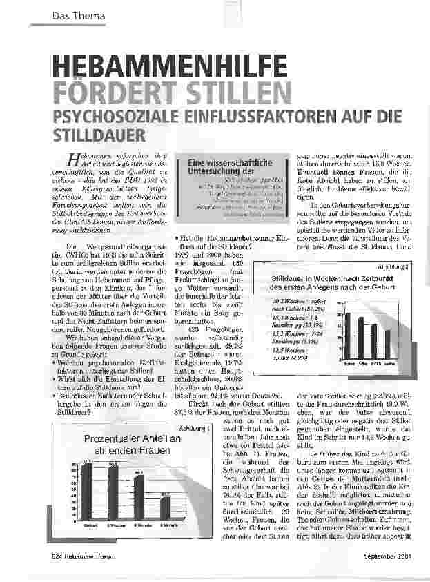 Vorschauseite 2: HEBAMMENHILFE FÖRDERT STILLENPSYCHOSOZIALE EINFLUSSFAKTOREN AUF DIE STILLDAUER