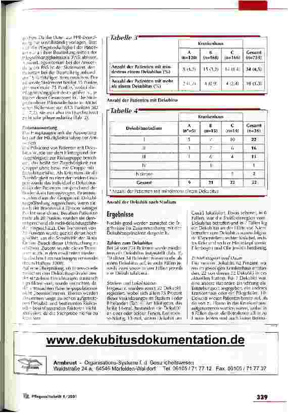 Vorschauseite 3: Der erste Schritt zu vergleichbaren Zahlen Pilotstudie zur Dekubitusprävalenz