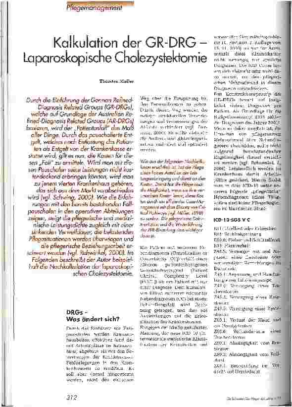 Vorschauseite 1: Kalkulation der GR-DRG - Lapraskopische Cholezystektomie