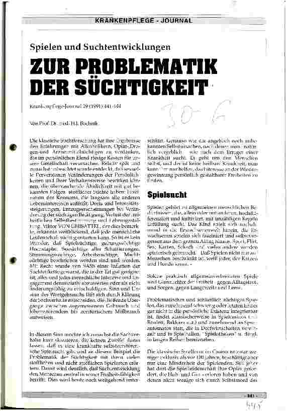 Vorschauseite 1: Zur Problematik der Süchtigkeit