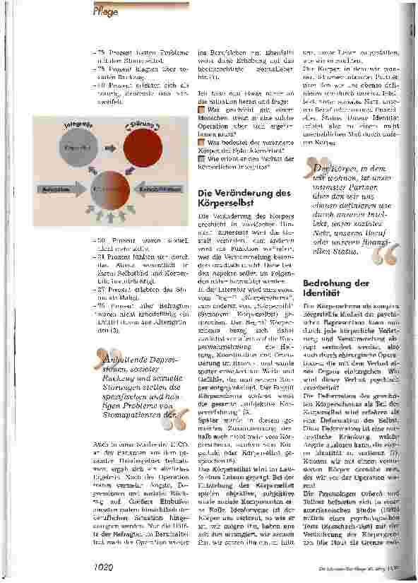Vorschauseite 2: Störung des Körperselbst nach Anlage eines intestinalen Stomas 1. Teil: Die Bedeutung der Stomaanlage im Erleben des Patienten