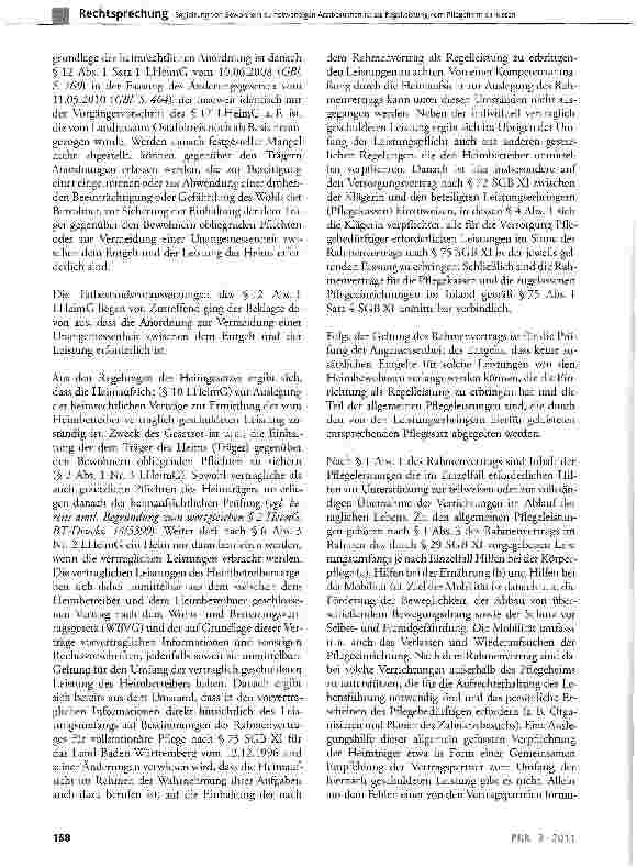 Vorschauseite 4: Begleitung von Bewohnern zu notwendigen Arztbesuchen ist als Regelleistung vom Pflegeheim zu leisten LHeimG§2Abs. 1 Nr. 1 und Nr. 3, § 10, § 12 Abs. 1 Satz 1;SGBXI § 72, § 75, §84…