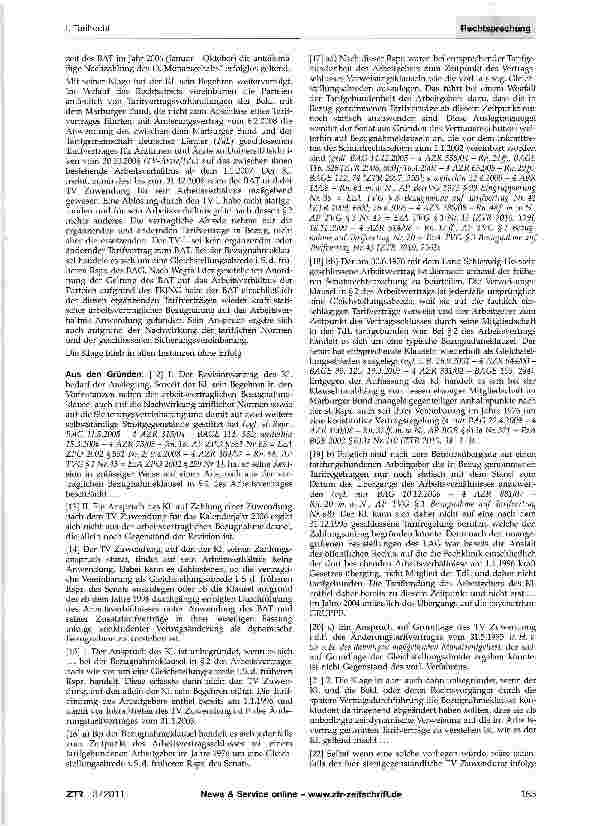 Vorschauseite 2: Auslegung einer vertraglichen Bezugnahmeklausel - Gleichstellungsabrede - lückenhafte Vertragsregelung - ergänzende Vertragsauslegung
