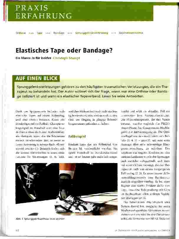 Vorschauseite 1: Elastisches Tape oder Bandage?