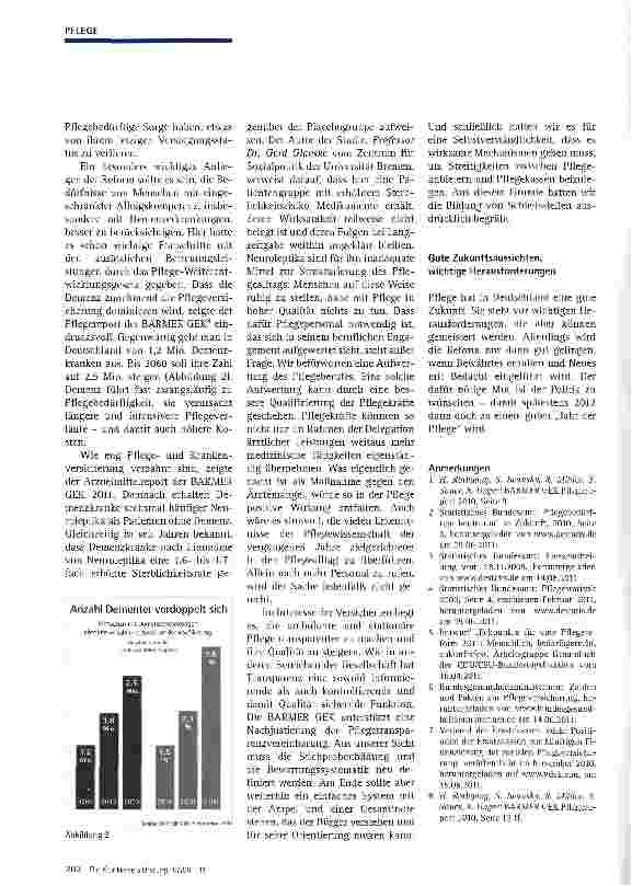 Vorschauseite 4: Pflege der Zukunft: Was soll sie leisten, wie ist sie zu bezahlen?