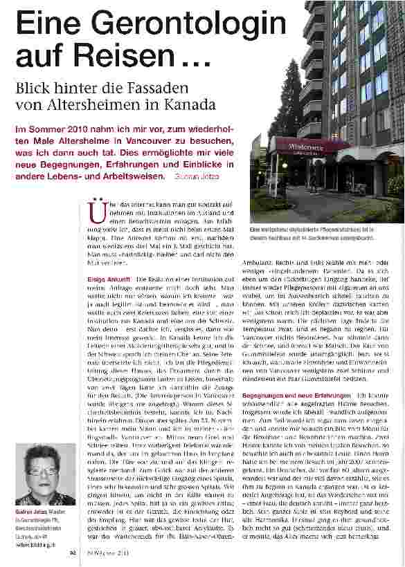 Vorschauseite 1: Eine Gerontologin auf Reisen. ..
