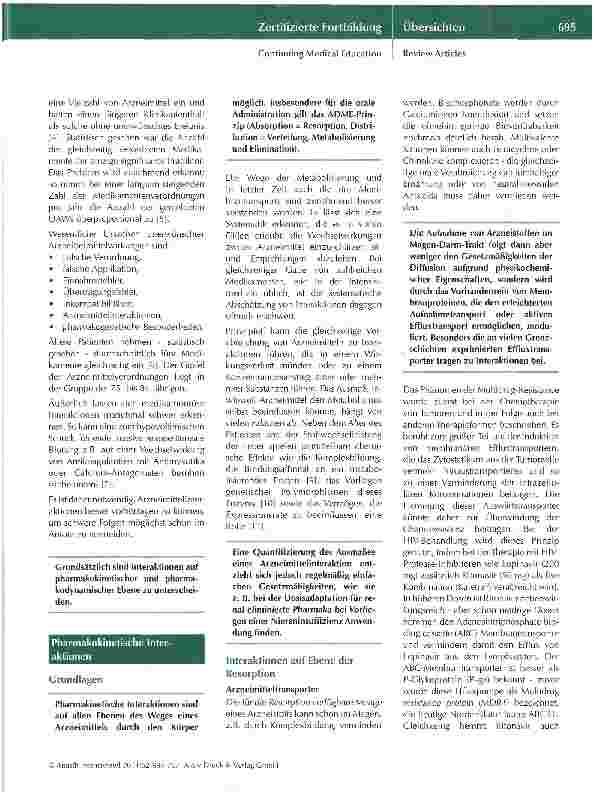 Vorschauseite 2: Arzneimittelinteraktionen Grundsätze und intensivmedizinische Aspekte