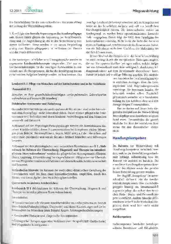 Vorschauseite 2: DKG-Empfehlung zur Weiterbildung und Prüfung von Gesundheitsund Krankenpflegekräften in pflegerischen Fachgebieten
