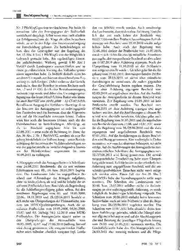 Vorschauseite 5: Zur Betriebsuntersagung eines Seniorenheims PfleWoqG Art. 1 Abs. 1, Art. 2 Abs. 1 Nr. 1, Art. 3, Abs. 2 Nr.8, Art. 7, Art. 13 Abs. 1 und 2, Art. 15 Abs. 1 und 2 Nr. 2 und Abs. 4 S…