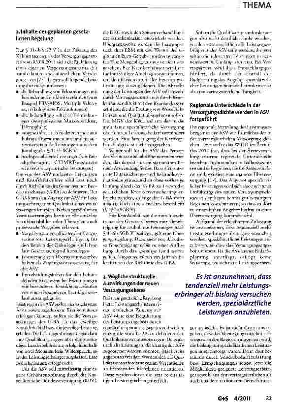 Vorschauseite 4: Zwischen den Welten - die »ambulante spezialärztliche Versorgung«