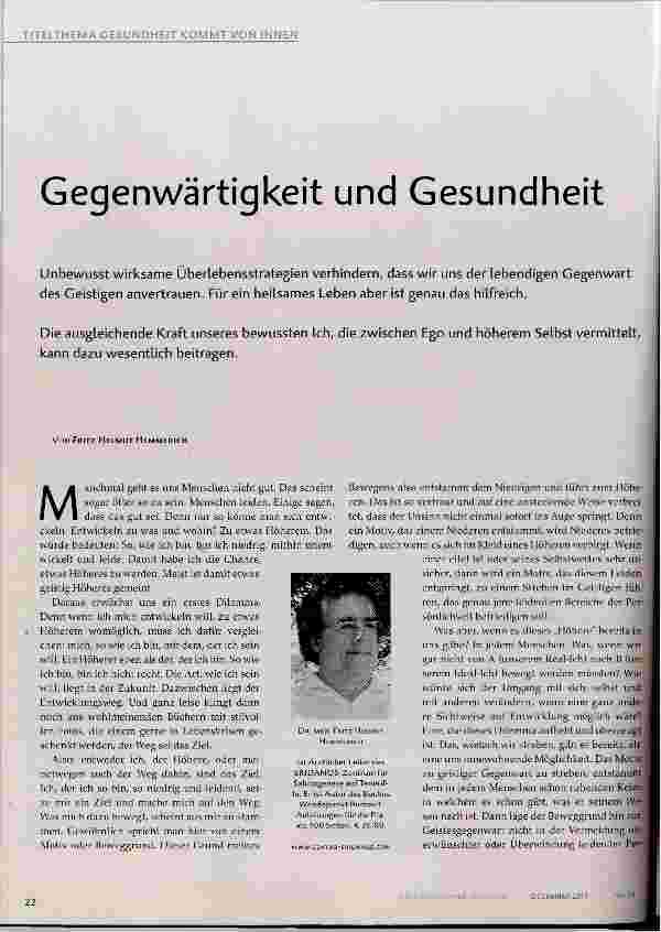 Vorschauseite 1: Gegenwärtigkeit und Gesundheit