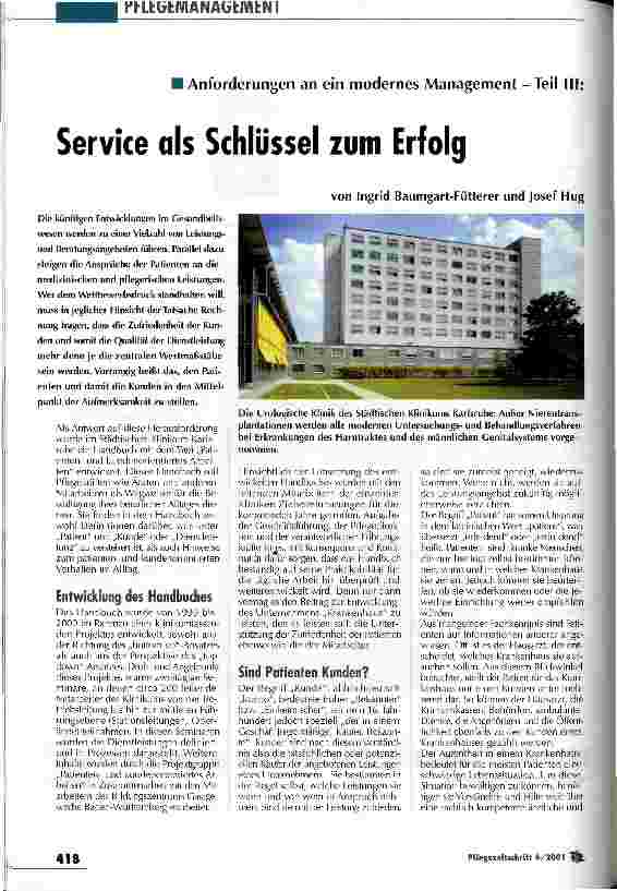 Vorschauseite 1: Service als Schlüssel zum Erfolg