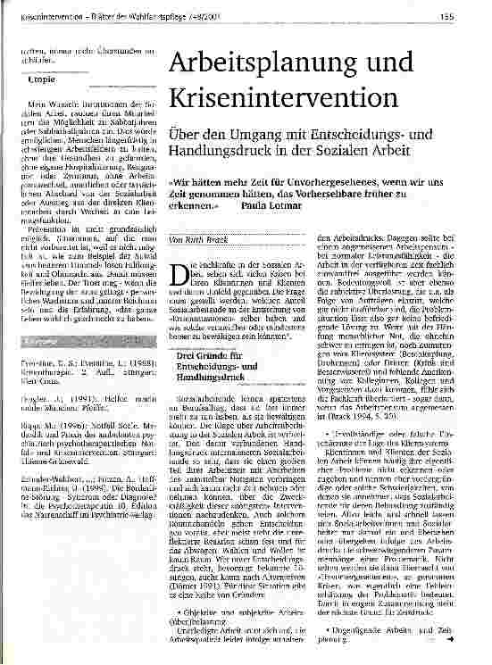 Vorschauseite 1: Arbeitsplanung und Krisenintervention