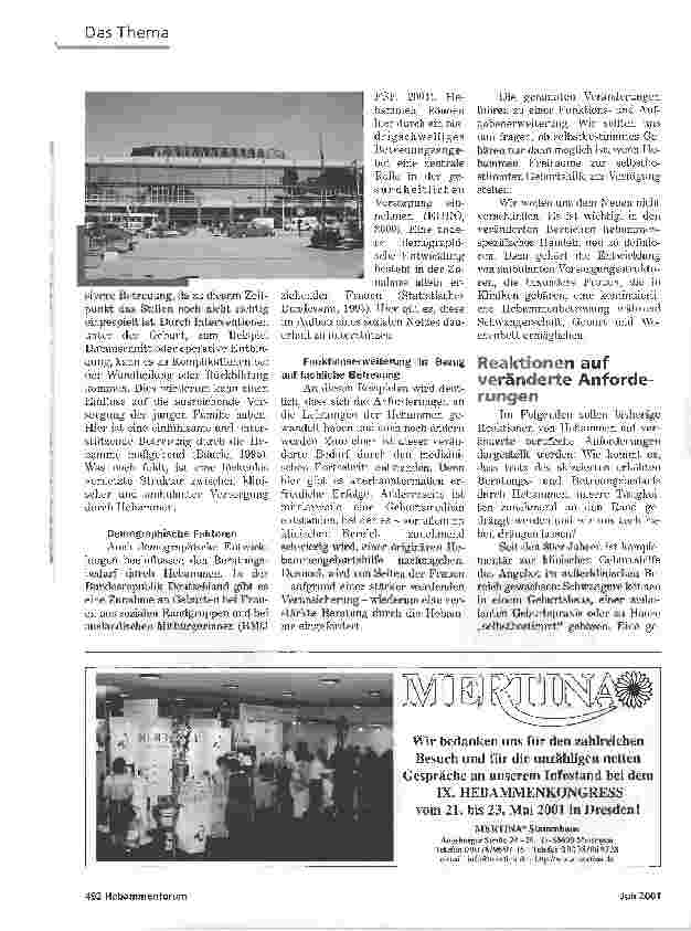 Vorschauseite 5: FESTREDE ZUM HEBAMMENKONGRESS