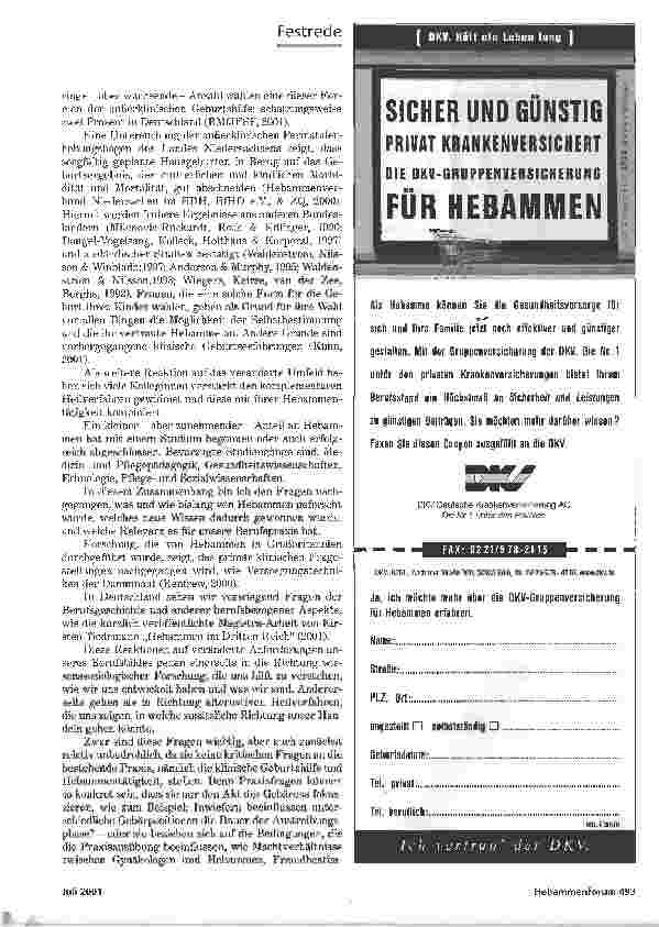 Vorschauseite 6: FESTREDE ZUM HEBAMMENKONGRESS