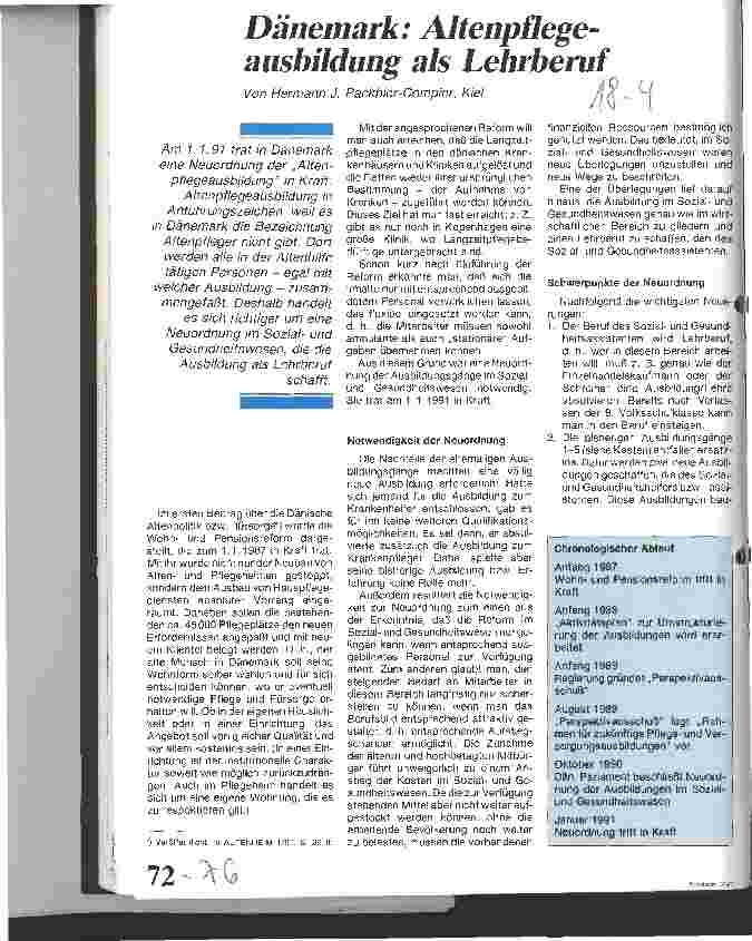 Vorschauseite 1: Dänemark: Altenpflegeausbildung als Lehrberuf