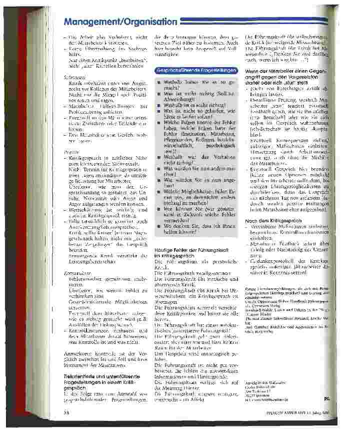 Vorschauseite 4: Das Kritikgespräch als Führungsinstrument in der Pflege
