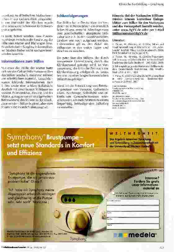 Vorschauseite 3: Stillen in der Geburtsklinik und im 1. Lebensjahr: Ergebnisse der bundesweiten SuSe-Studie