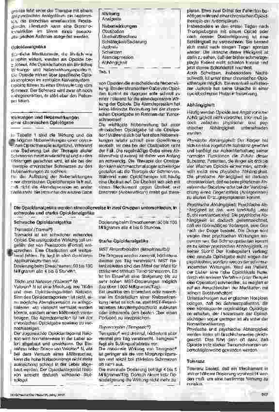 Vorschauseite 2: Therapie von Tumorschmerzen 2. Teil: Medikamentöse Therapie von Tumorschmerzen