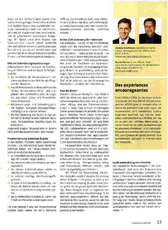 Vorschauseite 2: Auswirkungen von APDRG: Positive Erfahrungen überwiegen