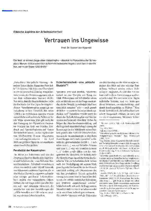 Vorschauseite 1: Vertrauen ins Ungewisse