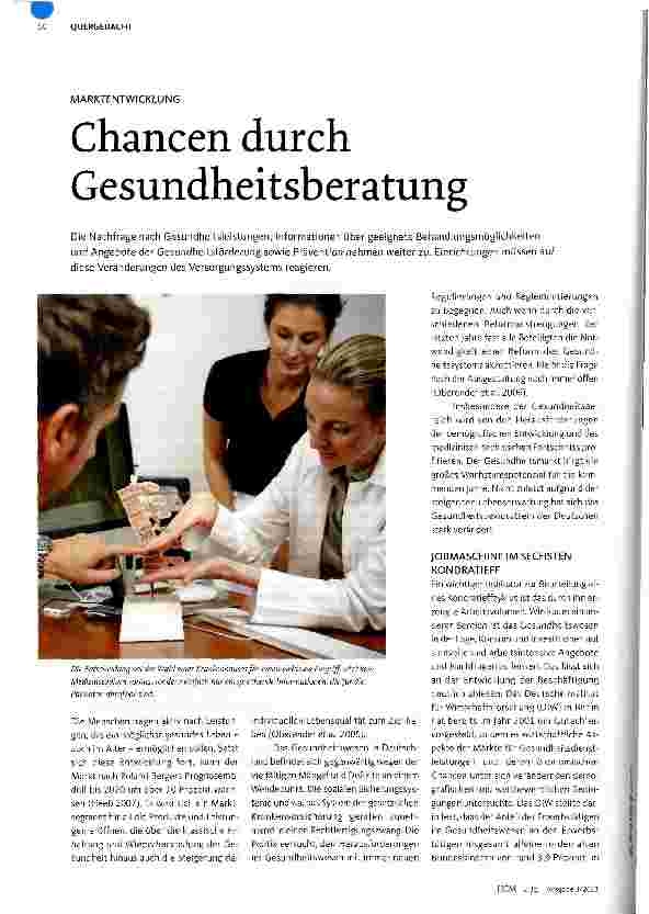 Vorschauseite 1: MARKTENTWICKLUNGChancen durch Gesundheitsberatung