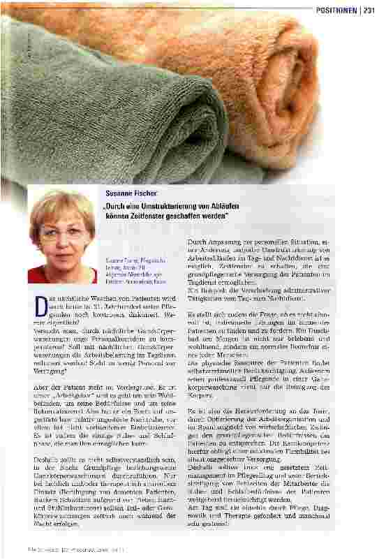 Vorschauseite 2: StellungnahmenPatienten nachts waschen?