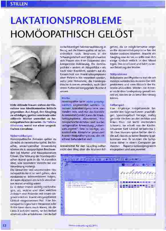 Vorschauseite 1: LAKTATIONSPROBLEME HOMÖOPATHISCH GELÖST