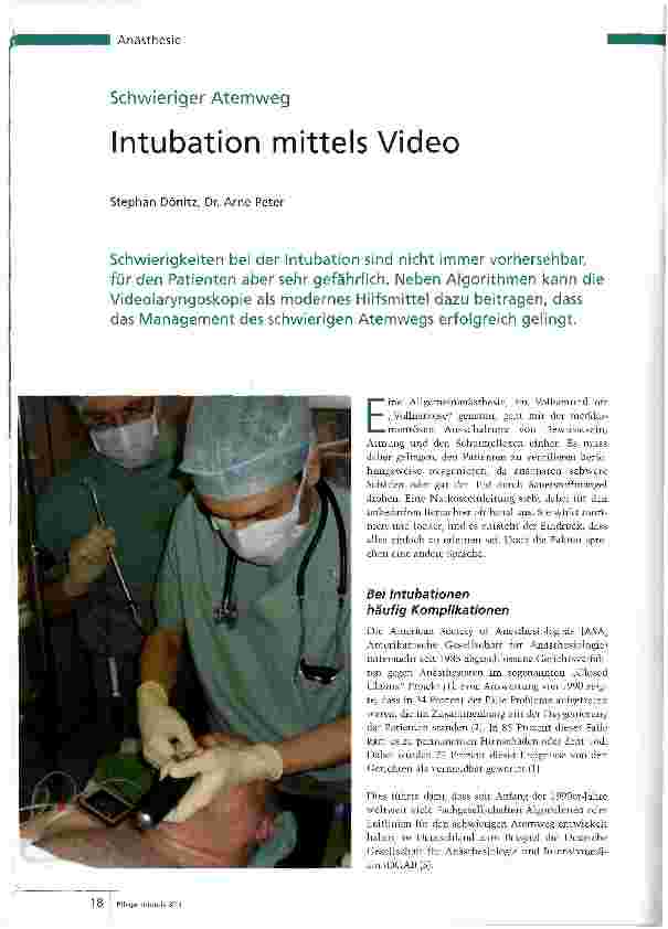 Vorschauseite 1: Intubation mittels Video