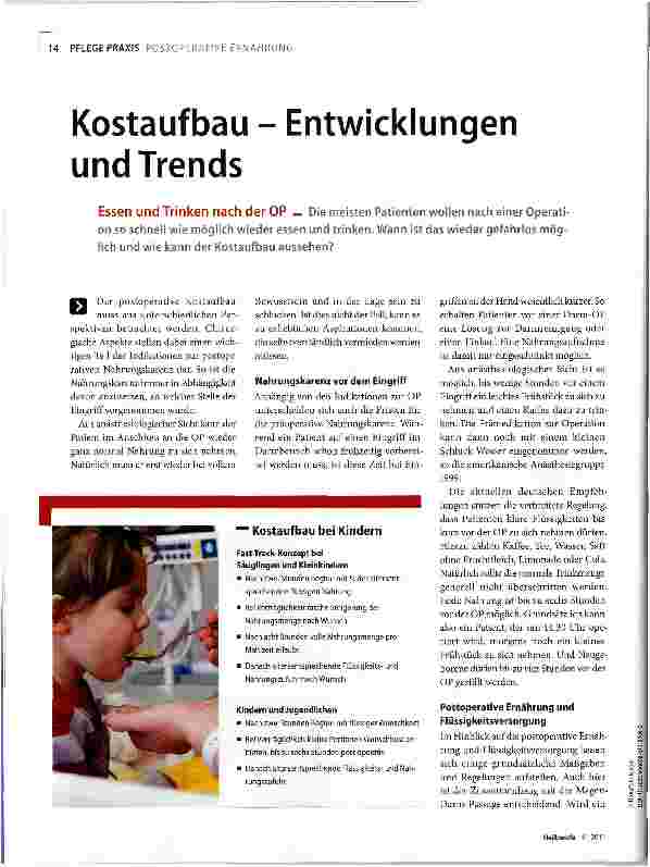 Vorschauseite 1: Kostaufbau - Entwicklungen und Trends