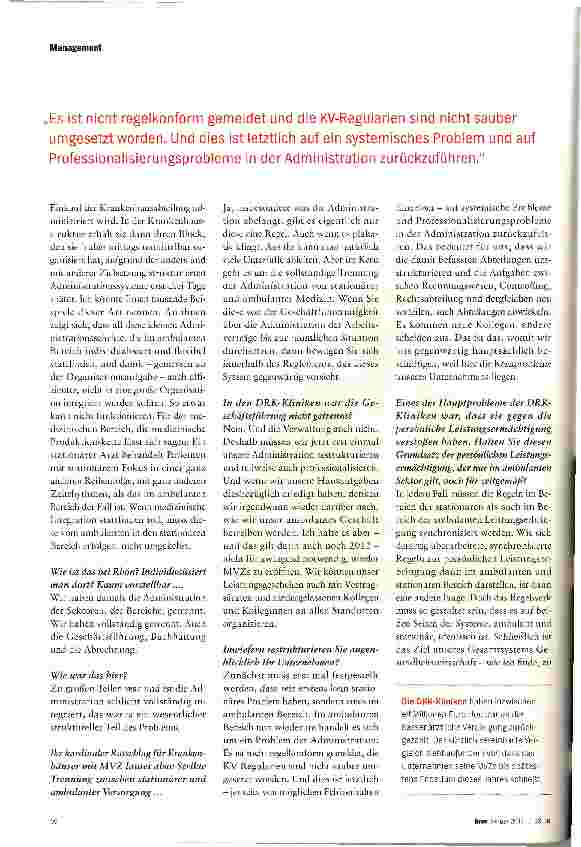 Vorschauseite 2: DRK-KLINIKEN-SKANDAL„Wir müssen die Administration restrukturieren