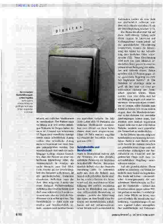 Vorschauseite 3: BEIHILFE ZUM SUIZIDKeine ärztliche Aufgabe