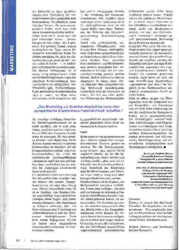 Vorschauseite 3: Medizinische Kompetenz oder Sympathie?