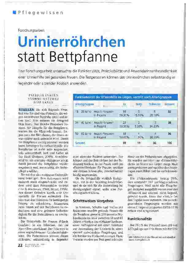 Vorschauseite 1: Urinierröhrchen statt Bettpfanne