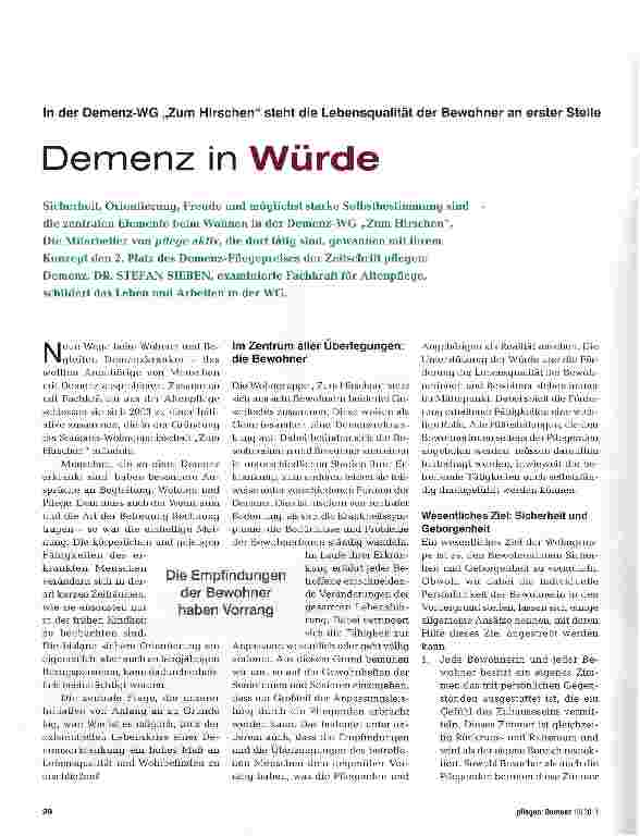 Vorschauseite 1: Demenz in Würde