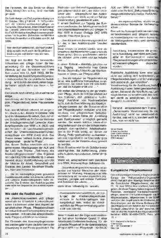 Vorschauseite 2: Gemeinsame Verantwortung für die Ausbildung Kurzreferat aus der Sicht der Unterrichtsschwester
